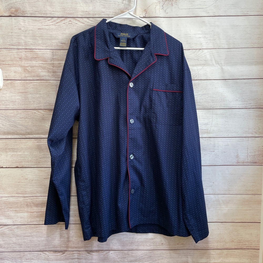 NEW WITHOUT TAGS POLO RALPH LAUREN MENS BLUE PLAID PAJAMA TOP